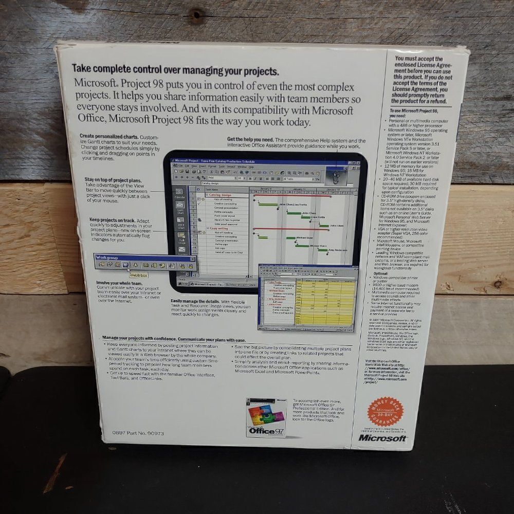 Microsoft Project 98 Project Management Software Upgrade - Picture 2 of 2